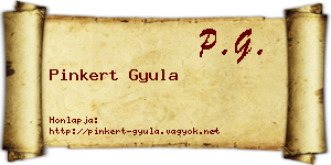 Pinkert Gyula névjegykártya